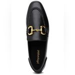 Jeffrey Campbell Velviteen Bit Loafer in Black Leather Gold Hardware size 7 Photo 2