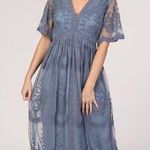 Pinkblush Maternity Gorgeous Dusty Blue Maxi Dress Size Large Photo 0