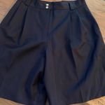 Harvé Benard 1970's Wool Benard Holtzman by Harve Benard Ltd Size 16 Blue Pleated Shorts Photo 0