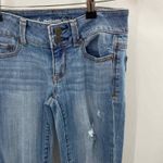 American Eagle  Artist Stretch Crop Jeans Womens 0 Blue Distressed Cotton Photo 2