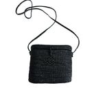 TLC Black Straw Woven Summer Crossbody Picnic Bag Photo 2