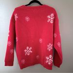 BiBi Festive Pink Snowflake Sweater White Size M Photo 3