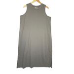 Madewell  Plus Women’s Cotton Crewneck Tank Midi Gray Dress 1X Photo 1