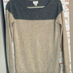 Club Monaco  100% Cashmere Two-Tone Sweater - Charcoal and Beige Photo 0