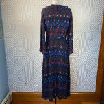 & Other Stories & Other Stories Dress Faux Wrap Midi Maxi Geometric Print Black Blue Red Size 4‎ Photo 8