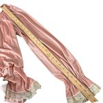 Vintage 70s Union Made Midi Dress Size M Floral Lace Long Sleeve Pink Feminine Size M Photo 12