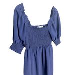 Hill House  The Athena Nap Dress Size Small Navy Crepe Smocked Mini Puff Sleeve Photo 2