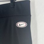 Nike  Femme Rib Pants Womens XL Black Stretch Embroidered Swoosh Logo Wide Leg Photo 2