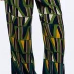 ZARA  Multicolor Geometric Wide Leg Pull On Pants, Sz Small Photo 0