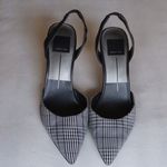 Dolce Vita Plaid Slingback Heels 6.5 Black Photo 3
