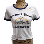 American Eagle  Newport Beach California Graphic Ringer‎ Tee Shirt Size S Photo 0