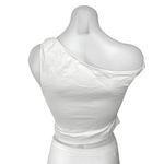 ZARA Womens White One Shoulder Sleeveless Asymmetric Hem Tank Crop Top Size M Photo 1