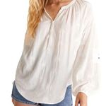 Z Supply NEW Lightweight Palm Tree Design Button Front White Blouse Size M Photo 0