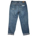 American Eagle  Womens Boy Crop Jeans 0 Buttonfly Stretch Blue Denim Distressed Photo 8