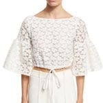 Milly  “Lydia” Floral Embroidered Lace Crop Photo 3
