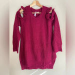 Francesca’s NWT Ruffle Sweater Pink Size M Photo 4