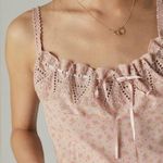 Lucky Brand Printed Tie Front Cami Matchback Large Eyelet Boho Floral Crop NWT Photo 1