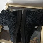 UGG  black printed suede ankle boots size 6 Photo 5