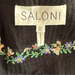 SALONI Pintuck Embroidered Boho Peasant Dress Black Size 0 Photo 9