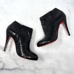 Christian Louboutin Belle Python Crystal Stiletto Heeled Ankle Boots Black 37.5 Photo 3
