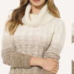 Ralph Lauren  Cable Knit Cowl Neck Sweater Women's Medium Ombre Beige Cream Photo 0