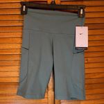 Nike One Dri-Fit Green High Rise 8” Length Athletic Biker Shorts Sz S NWT Photo 0
