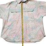 Vtg Cabrais Button Up Pink Green Hawaiian Short Shirt Coconut Girl Tropical Multiple Size M Photo 7