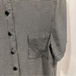 Funky 80’s oversized houndstooth blouse pocket black white Size L Photo 4