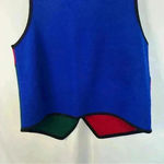 Modern Women Ugly Christmas‎ Sweater Vest 100% Boiled Wool Grannycore Sz 18/20 Blue Photo 5