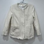 Hugo Boss  Womens Jacket 4 NWT $545 White Open Front Fringe Designer‎ Coat Photo 0