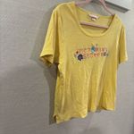 Victoria's Secret Y2K  Floral Embroidered Yellow T Shirt Size‎ Small Photo 4