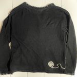Coldwater Creek  Black Knit Kitty Cat Zip Up Cardigan, Size 2X, EUC Photo 3