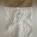 Long Sleeve Two Piece Outfit Tracksuit Lace Up Off Shoulder Casual Sweatsuit White Size undefined Photo 10