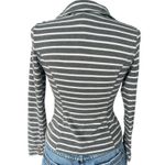 Wet Seal Vtg 90s  Striped Fitted Knit Patch Pockets Gray Blazer Size S Preppy Photo 1