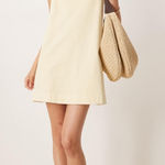 ASOS NWT Denim Mini Dress Butter Yellow Cami size 10 buttermilk Photo 0