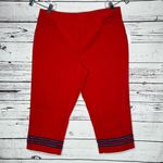 Croft & Barrow NWT Size 16 Regular Red Effortless Stretch Pull-On Capri Pants Photo 0