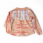 PINK - Victoria's Secret NWT Victoria’s Secret PINK Varsity Notch Crewneck - Size M - Coral Tie-Dye Photo 4