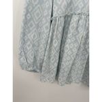 Studio West  Apparel Top Women Large Blue White Button Front Boho Peasant Tunic Photo 2