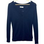 Abercrombie & Fitch Blue Ribbed Knit Long Sleeve Vintage V-Neck Sweater Size S Photo 0