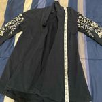 Lucky Brand Black Cardigan with White Embroidery Photo 3