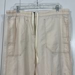 Free People Medium Cream Cropped Cargo Tapered Drawstring Pants with Pockets Photo 1