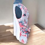 EXPRESS  Women's Medium Pink Coral Floral Sheer Print Cowl Neck Pullover Tank Top Photo 1