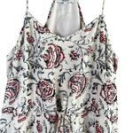 Madewell  100% Silk Floral Dress Waist‎ Tie with Pockets Cream Gray Red, Size 4 Photo 3