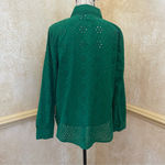 Adiva Women Crochet Eyelet Button Down Long Sleeve Boho Shirt Blouse Tops Sz XL Photo 7