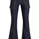 Cinq à Sept 0 maurice high-rise stretch flare cargo jeans utility dark wash 25 Photo 1