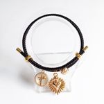 Adjustable steel bracelet with charm. Gold Photo 0