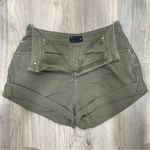 ASOS  Design Slouchy Mom Shorts Olive Green Cotton Denim High Rise Cuffed Size 8 Photo 8