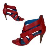 RALPH LAUREN COLLECTION PURPLE LABEL RED LEATHER STRAPPY HEELS (37.5B) Size 6.5 Photo 6