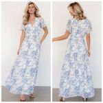 Baltic Born  Off White And Blue Floral Birdie Maxi Dress Photo 1