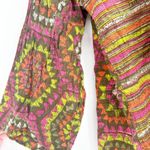 Antica‎ Sartoria Womens Abstract Boho Artsy Mixed Print Button Up Shirt Size L Brown Size L Photo 4